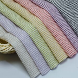 2945 (18) Linen Rayon Mini Check - 125g Lightweight, 138cm Width, Youthful Spring Summer Pattern #2945