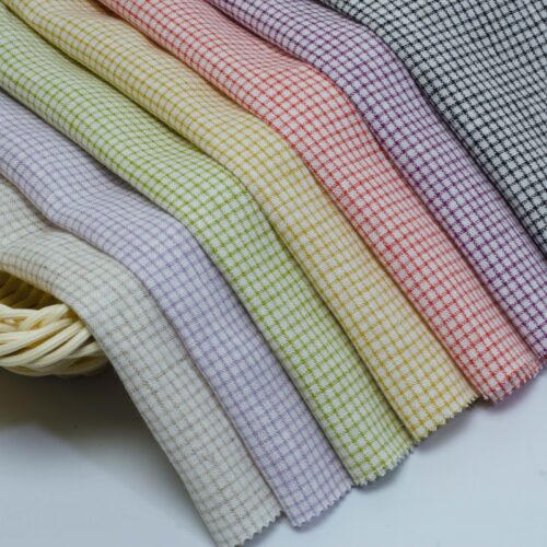 2945 (18) Linen Rayon Mini Check - 125g Lightweight, 138cm Width, Youthful Spring Summer Pattern #2945