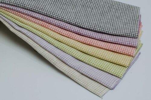 2945 (19) Linen Rayon Mini Check - 125g Lightweight, 138cm Width, Youthful Spring Summer Pattern #2945