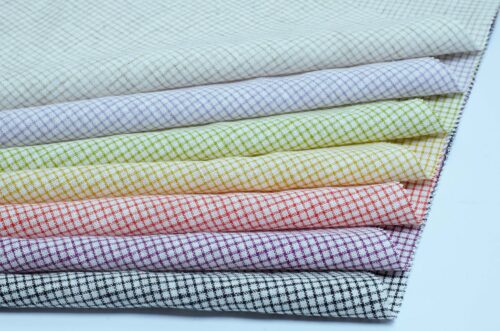 2945 (3) Linen Rayon Mini Check - 125g Lightweight, 138cm Width, Youthful Spring Summer Pattern #2945