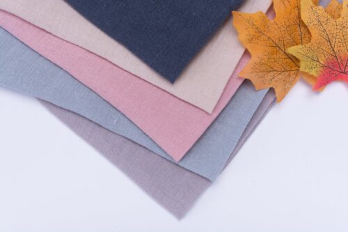 8041 (8) Stock 100%Linen Yarn Dyed Plain Linen Fabric Sample Card Swatches for Clothing #8041