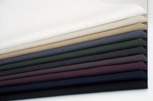 Linenschina9057 (2) Linen Cotton Stretch Fabric - 200g/sqm, 130cm Width, Micro-Elastic for Comfortable Autumn/Winter Wear #9057