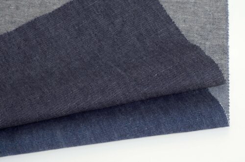 Linenschina9142 (2) Hemp Cotton Denim Fabric - 175g/sqm, 148cm Width, Soft & Durable for Pants, Jackets, and Suits #9142