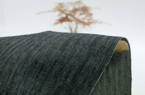 Linenschina9302 (15) Linen Cotton Herringbone Fabric - 250g/sqm, 138cm Width, Textured & Structured for Pants and Jackets #9302