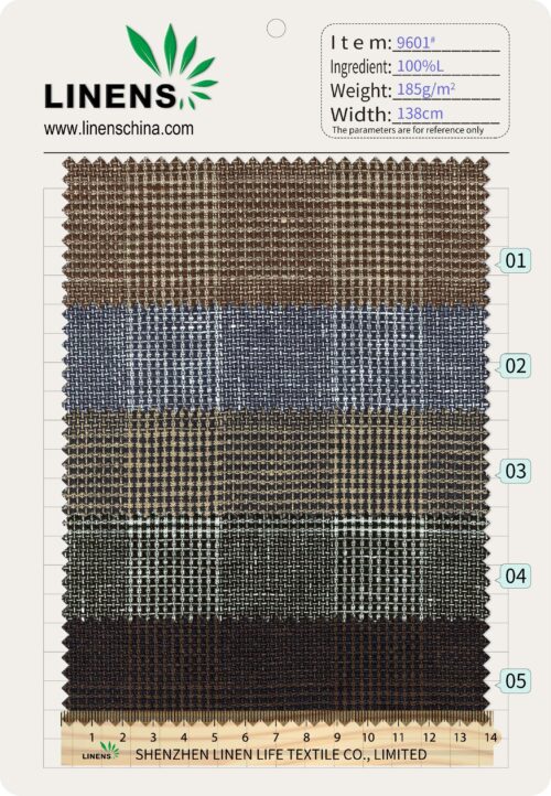 Linenschina9601 (6) 100% Pure Linen Fabric - 185g/sqm, 138cm Width, Soft & Airy for Spring/Autumn Garments #9601