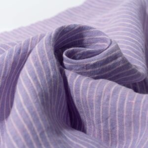 Linenschina9604 (8) Washed Linen Stripe Fabric - 140g/sqm, 138cm Width, Soft & Artistic for Bohemian Fashion #9604