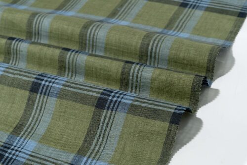 Linenschina9605 (8) Breathable Linen Check Fabric - 132g/sqm, 136cm Width, Open Weave & Eco-Friendly for Summer Wear #9605
