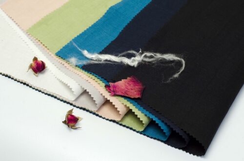 Linenschina9810 (2) 9810# Tencel Linen Rose Fiber Fabric - 135g/sqm, 137cm Width, Aromatic & Draping for Luxury Spring/Summer Dresses #9810