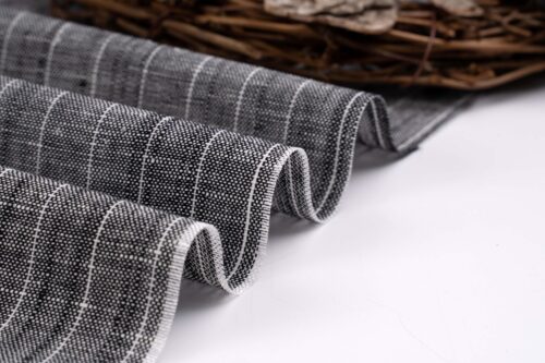 SW_05360 Linen Cotton Stripe Fabric - 145g Medium Weight, 140cm Width, Versatile Material - Summer Wear #3539