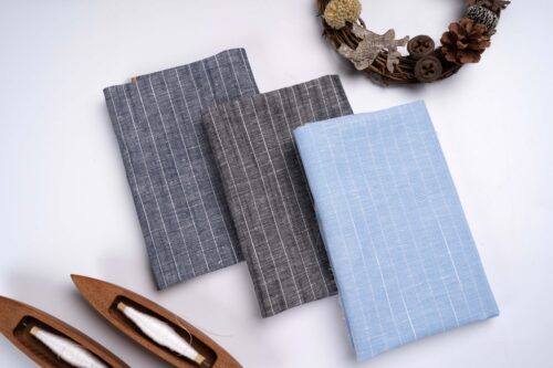 SW_05367 Linen Cotton Stripe Fabric - 145g Medium Weight, 140cm Width, Versatile Material - Summer Wear #3539