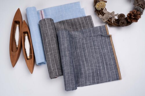 SW_05368 Linen Cotton Stripe Fabric - 145g Medium Weight, 140cm Width, Versatile Material - Summer Wear #3539
