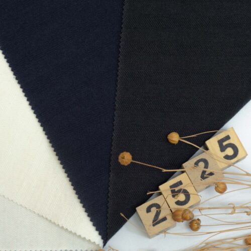 linenschina 2525 (1) Cotton Ramie Twill Fabric - 250g Heavyweight, 135cm Width, Herringbone Weave - Structured Yet Soft for Spring Summer Autumn #2525