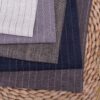 linenschina 2812 (97) Herringbone Linen Fabric - 152g Medium Weight, 137cm Width, White Pinstripe - Structured Shirts & Pants Material #2812