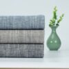 linenschina 2814 (1) Linen Cotton Herringbone Fabric - 210g Heavyweight, 138cm Width, Breathable Blend - Premium Autumn Winter Material #2814