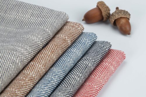 linenschina 2814 (12) Linen Cotton Herringbone Fabric - 210g Heavyweight, 138cm Width, Breathable Blend - Premium Autumn Winter Material #2814