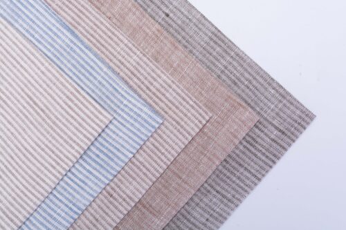 linenschina.2716 (15) 100% Linen Stripe Fabric - 160g Lightweight, 138cm Width, Classic Pinstripe - Breathable Spring Summer Material #2716