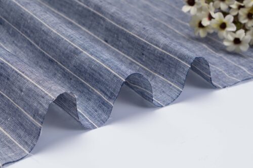linenschina.2718 (7) Pure Linen Yarn Dyed Fabric - 165g Lightweight, 138cm Width, Colorful Stripes - Summer Spring Cooling Material #2718