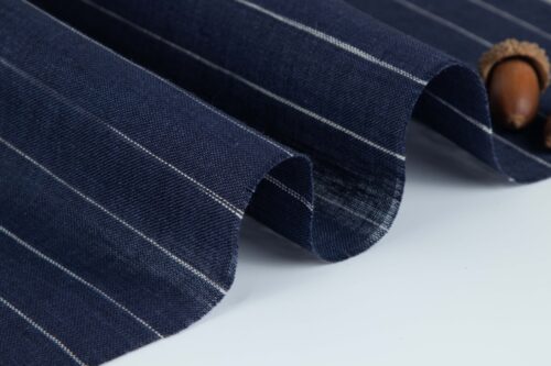 linenschina2817 (2) Yarn Dyed Linen Stripe Fabric - 170g Medium Weight, 138cm Width, Irregular Color Blocks - Unique Spring Summer #2817