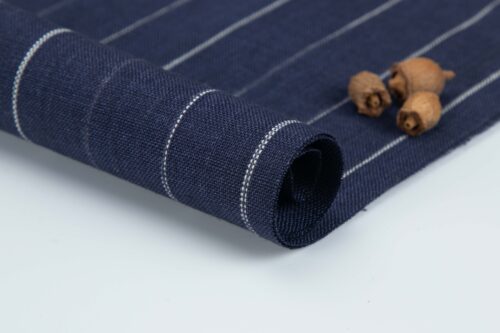 linenschina2817 (4) Yarn Dyed Linen Stripe Fabric - 170g Medium Weight, 138cm Width, Irregular Color Blocks - Unique Spring Summer #2817