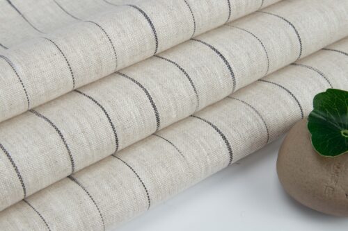 linenschina2817 (6) Yarn Dyed Linen Stripe Fabric - 170g Medium Weight, 138cm Width, Irregular Color Blocks - Unique Spring Summer #2817