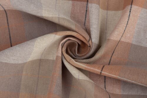 linenschina2819 (10) Linen Cotton Blend Fabric - 139g Lightweight, 138cm Width, Yarn Dyed Stripe - Soft Summer Spring Material #2819