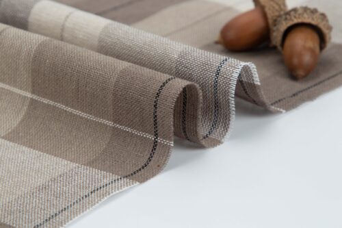 linenschina2819 (5) Linen Cotton Blend Fabric - 139g Lightweight, 138cm Width, Yarn Dyed Stripe - Soft Summer Spring Material #2819