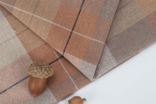 linenschina2819 (9) Linen Cotton Blend Fabric - 139g Lightweight, 138cm Width, Yarn Dyed Stripe - Soft Summer Spring Material #2819