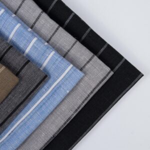 linenschina2851 (1) Classic Striped Linen Fabric - 158g Medium Weight, 138cm Width, Yarn Dyed Quality - Timeless Shirts & Suits Material #2851