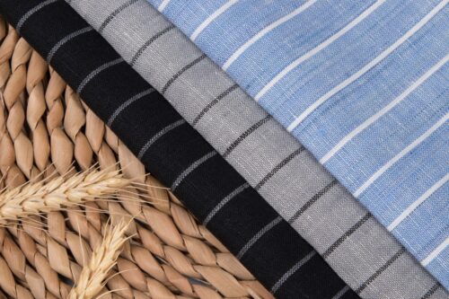 linenschina2851 (10) Classic Striped Linen Fabric - 158g Medium Weight, 138cm Width, Yarn Dyed Quality - Timeless Shirts & Suits Material #2851