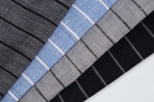 linenschina2851 (11) Classic Striped Linen Fabric - 158g Medium Weight, 138cm Width, Yarn Dyed Quality - Timeless Shirts & Suits Material #2851