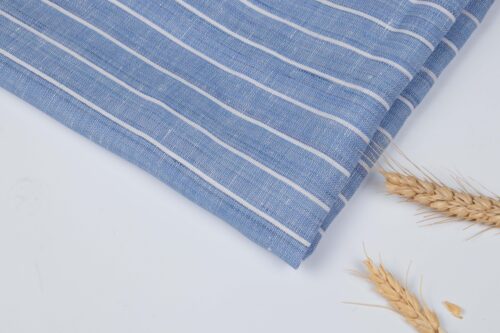 linenschina2851 (9) Classic Striped Linen Fabric - 158g Medium Weight, 138cm Width, Yarn Dyed Quality - Timeless Shirts & Suits Material #2851