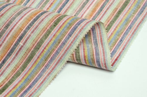 linenschina2937 (11) Color Stripe Linen Fabric - 147g Medium Weight, 138cm Width, Vibrant Retro Style - Spring Summer Collection #2937