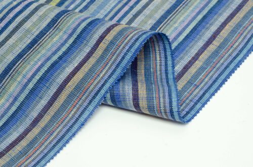 linenschina2937 (8) Color Stripe Linen Fabric - 147g Medium Weight, 138cm Width, Vibrant Retro Style - Spring Summer Collection #2937