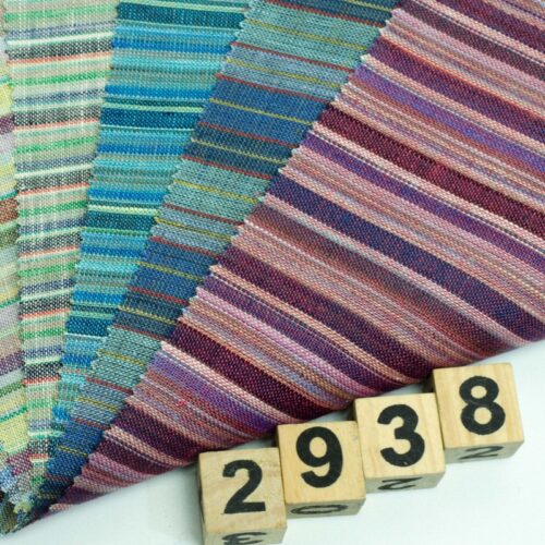 Pastel Stripe Linen Fabric - 103g Ultra Light, 138cm Width, Vintage Color Palette - Spring Summer Essential #2938