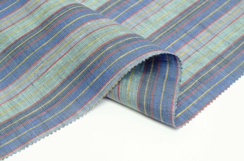 Pastel Stripe Linen Fabric - 103g Ultra Light, 138cm Width, Vintage Color Palette - Spring Summer Essential #2938