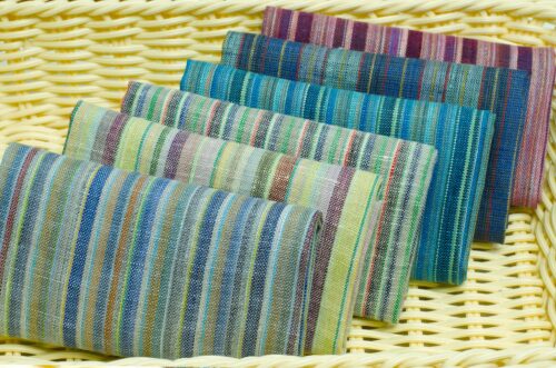 Pastel Stripe Linen Fabric - 103g Ultra Light, 138cm Width, Vintage Color Palette - Spring Summer Essential #2938