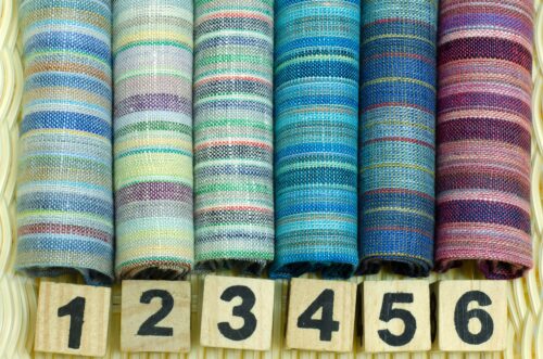 Pastel Stripe Linen Fabric - 103g Ultra Light, 138cm Width, Vintage Color Palette - Spring Summer Essential #2938