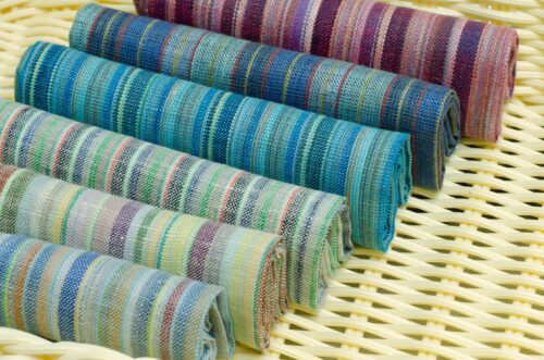 Pastel Stripe Linen Fabric - 103g Ultra Light, 138cm Width, Vintage Color Palette - Spring Summer Essential #2938