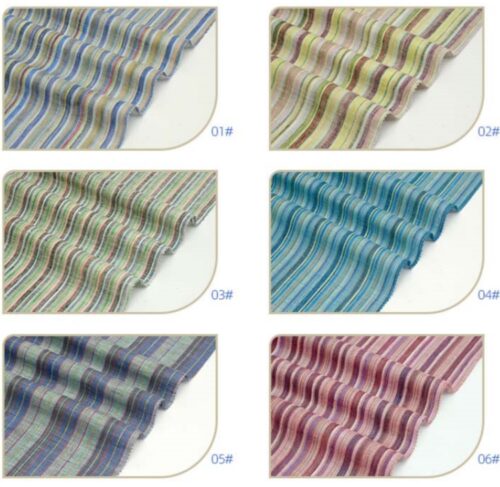 Pastel Stripe Linen Fabric - 103g Ultra Light, 138cm Width, Vintage Color Palette - Spring Summer Essential #2938