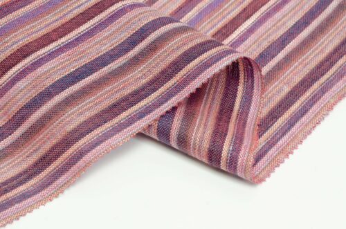 Pastel Stripe Linen Fabric - 103g Ultra Light, 138cm Width, Vintage Color Palette - Spring Summer Essential #2938