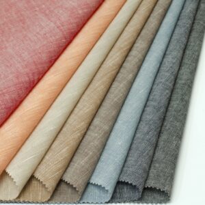 linenschina2939 (1) Linen Cotton Chambray Fabric - 113g Lightweight, 138cm Width, Natural Texture - Summer Spring Healing Material #2939