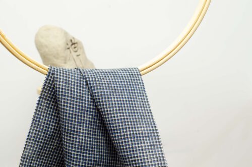 linenschina2940 (19) Houndstooth Linen Fabric - 137g Medium Weight, 138cm Width, Classic Check - Sophisticated Spring Summer #2940