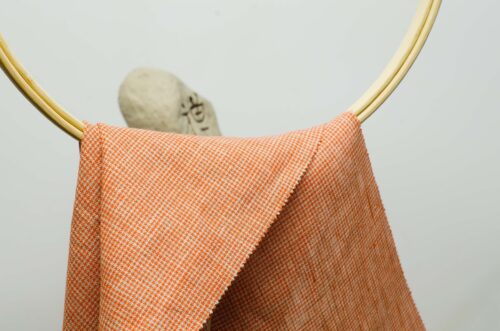 linenschina2940 (20) Houndstooth Linen Fabric - 137g Medium Weight, 138cm Width, Classic Check - Sophisticated Spring Summer #2940