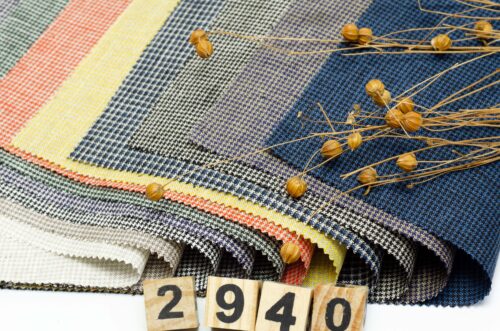 linenschina2940 (4) Houndstooth Linen Fabric - 137g Medium Weight, 138cm Width, Classic Check - Sophisticated Spring Summer #2940