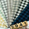 linenschina2941 (1) Linen Rayon Check Fabric - 170g Medium Weight, 138cm Width, Mini Grid Pattern - Spring Summer Autumn #2941