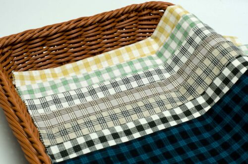 linenschina2941 (4) Linen Rayon Check Fabric - 170g Medium Weight, 138cm Width, Mini Grid Pattern - Spring Summer Autumn #2941