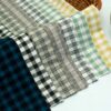 linenschina2941 (5) Linen Rayon Check Fabric - 170g Medium Weight, 138cm Width, Mini Grid Pattern - Spring Summer Autumn #2941