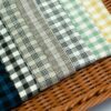 linenschina2941 (6) Linen Rayon Check Fabric - 170g Medium Weight, 138cm Width, Mini Grid Pattern - Spring Summer Autumn #2941