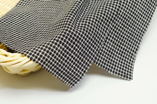 linenschina2942 (14) Linen Cotton Poly Check - 175g Medium Weight, 138cm Width, Subtle Grid - Retro Spring Summer Autumn #2942
