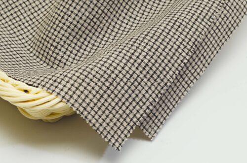 linenschina2942 (15) Linen Cotton Poly Check - 175g Medium Weight, 138cm Width, Subtle Grid - Retro Spring Summer Autumn #2942